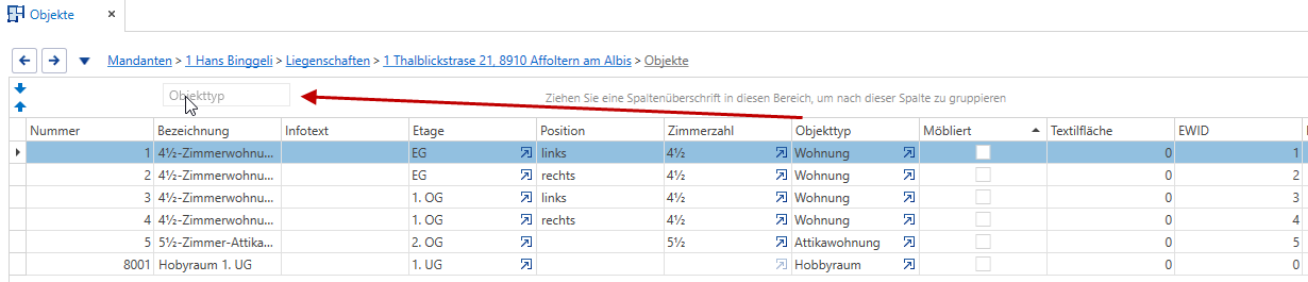 Nach Spalten gruppieren