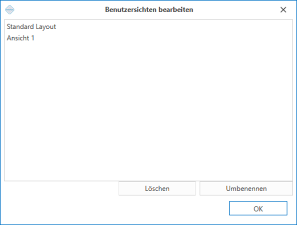 Ansicht bearbeiten Abbildung 18: Ansicht löschen/umbenennen