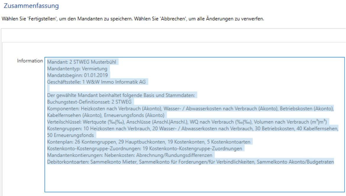 Assistent: Mandanten eröffnen/Eigentümer zuordnen/Vorlage auswählen/Zusammenfassung
