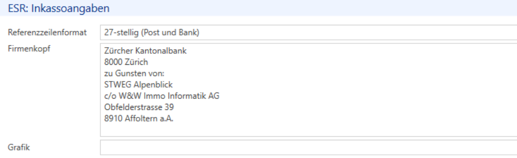 Stammdaten/Personen/Zahlstellen/Inkasso/ESR: Inkassoangaben