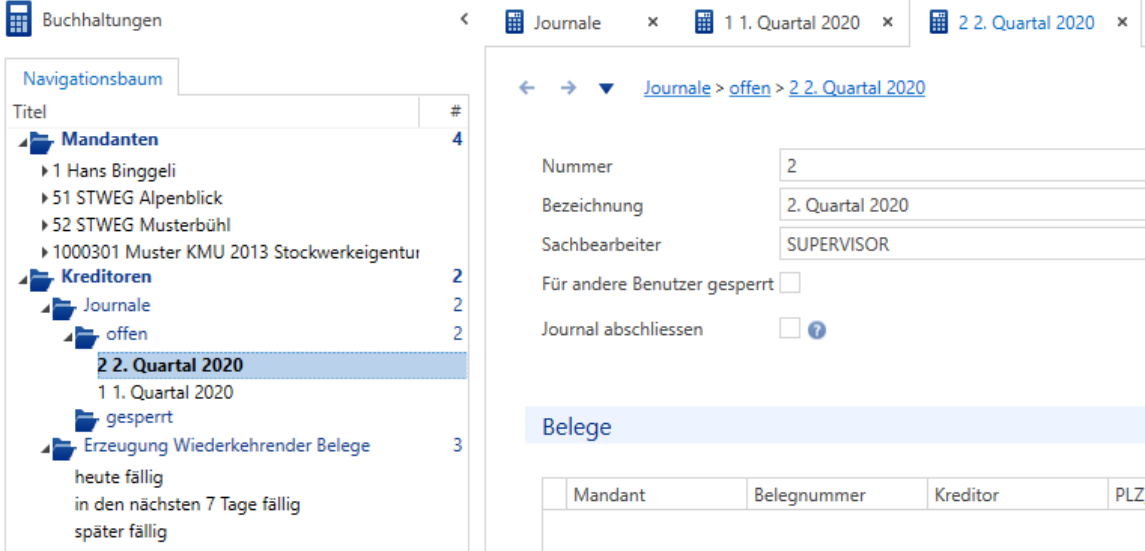 Buchhaltungen/Kreditorenjournale