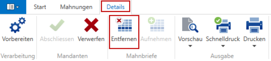 Ribbon / Entfernen