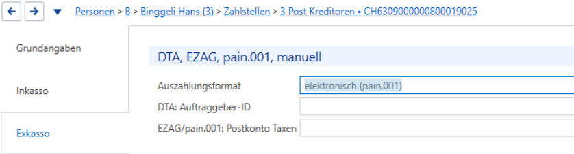 Zahlstelle/Exkasso