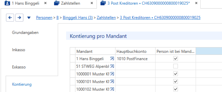 Zahlstelle/Kontierung