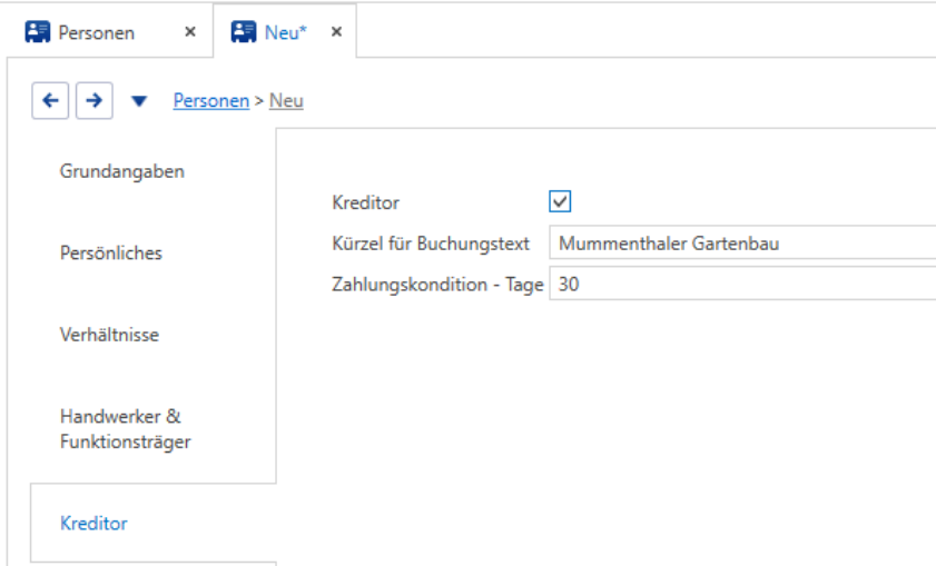 Stammdaten/Personen/Kreditor