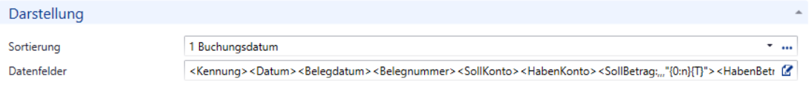 Rollo „Darstellung“ vom Journalauszug