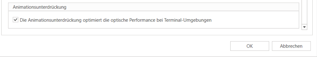 Einstellung zur Optimierung der Darstellung