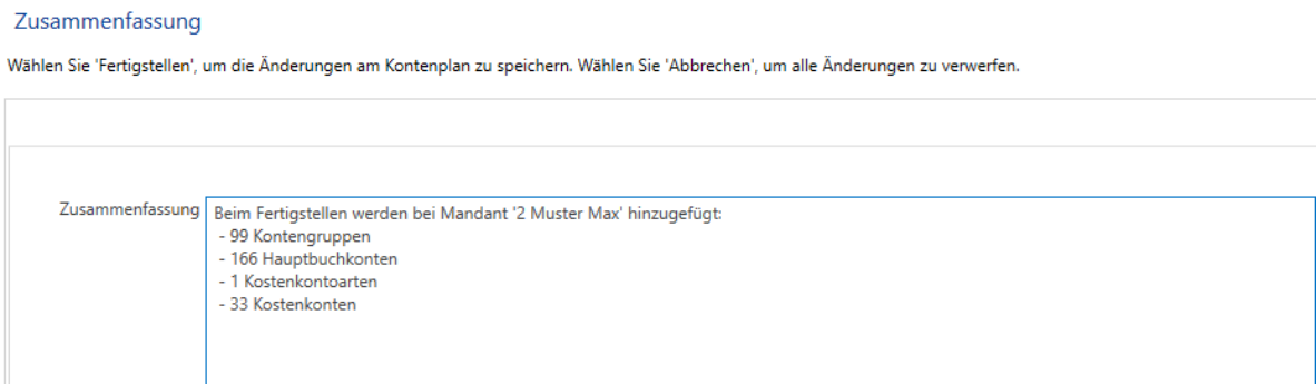 Buchhaltung/Mandanten/Kontoplan Assistenten  Resultat