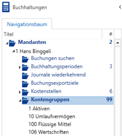 Buchhaltung/Mandanten/Übersicht Kontengruppen