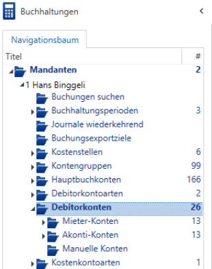 Buchhaltung/Mandanten/Debitorenkonten/Übersicht