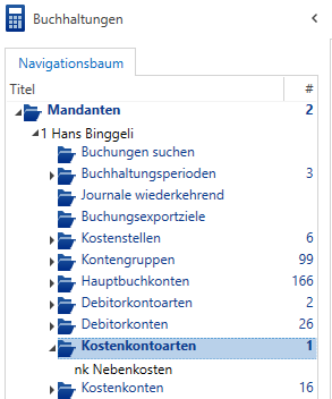 Buchhaltung/Mandanten/Kostenkontoarten