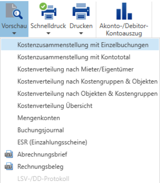 Verarbeitungen/Nebenkostenabrechnungen/Nebenkosten- und Betriebskostenabrechnungen/aufgerechnet/Menüband: Details/Vorschau