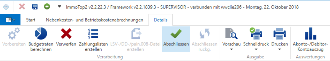 Verarbeitungen/Nebenkostenabrechnungen/Nebenkosten- und Betriebskostenabrechnungen/aufgerechnet/Menüband Details/Abschliessen