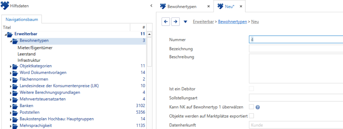 Bewohnertypen erfassen