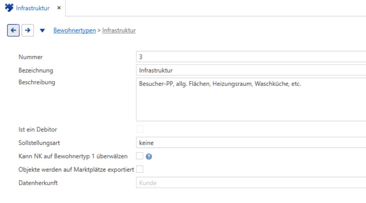 Bewohnertyp Infrastruktur