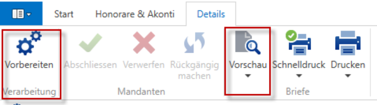 Liegenschaftshonorar / Vorbereiten und Vorschau