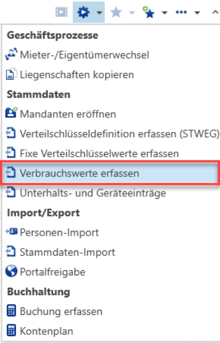 Assistenten - Verbrauchswerte erfassen
