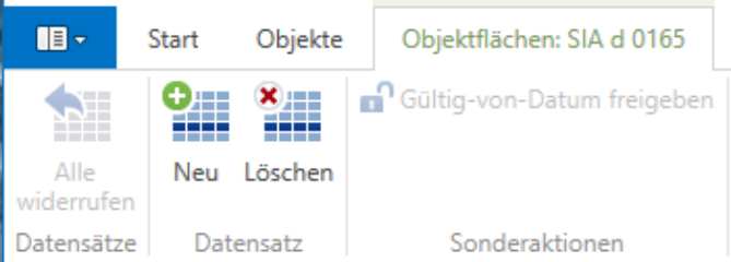 Stammdaten/Mandanten/Liegenschaften/Objekte/Flächen – Objektflächen