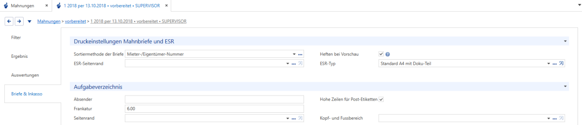 Verarbeitungen/Mahnungen/Briefe & Inkasso