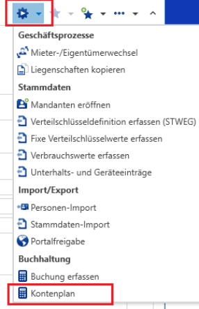 Menüband/Start/Kontenplan Assistenten