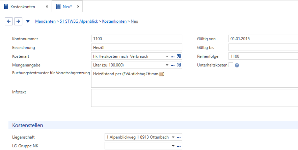 Buchhaltung/Mandanten/Kostenkonten