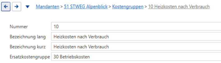 Stammdaten/Mandanten/Kostengruppen/10 Heizkosten nach Verbrauch/Ersatzkostengruppe (für Budgetierung)
