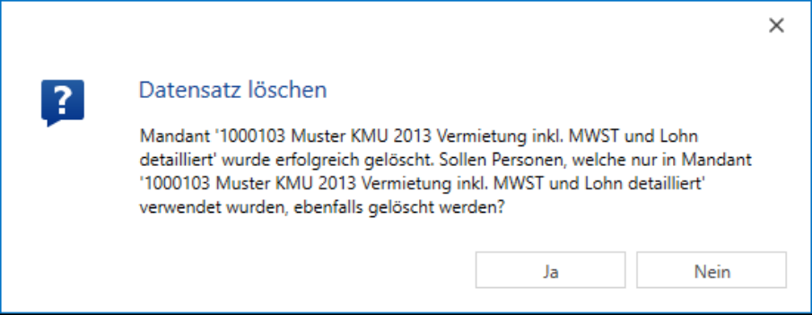 Stammdaten/Mandanten - Mandant löschen - Personen löschen