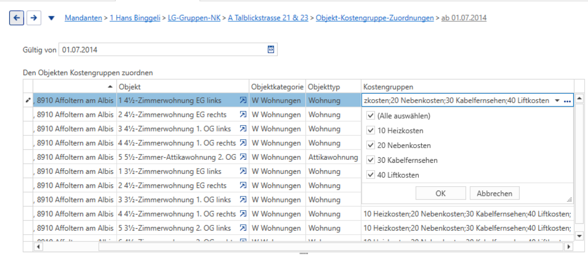 Stammdaten/Mandanten/LG-Gruppen-NK/Objekt-Kostengruppe-Zuordnungen