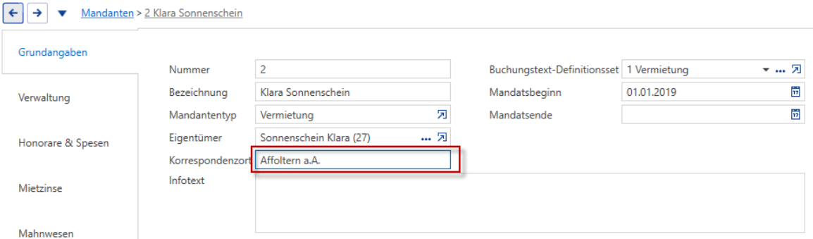 Stammdaten/Mandant/Grundangaben