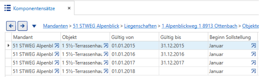 Stammdaten/Mandanten/Liegenschaften/Objekte/Komponentensätze