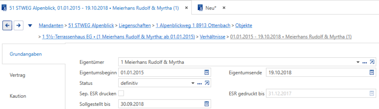 Stammdaten/Mandanten/Liegenschaften/Objekte/Verhältnisse/Unterdialog: Grundangaben